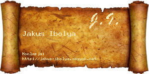 Jakus Ibolya névjegykártya